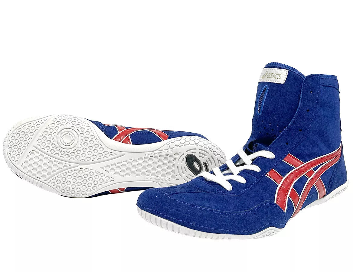 ASICS Wrestling Boxing Shoes 1083A001 EX-EO TWR900 Blue Red White