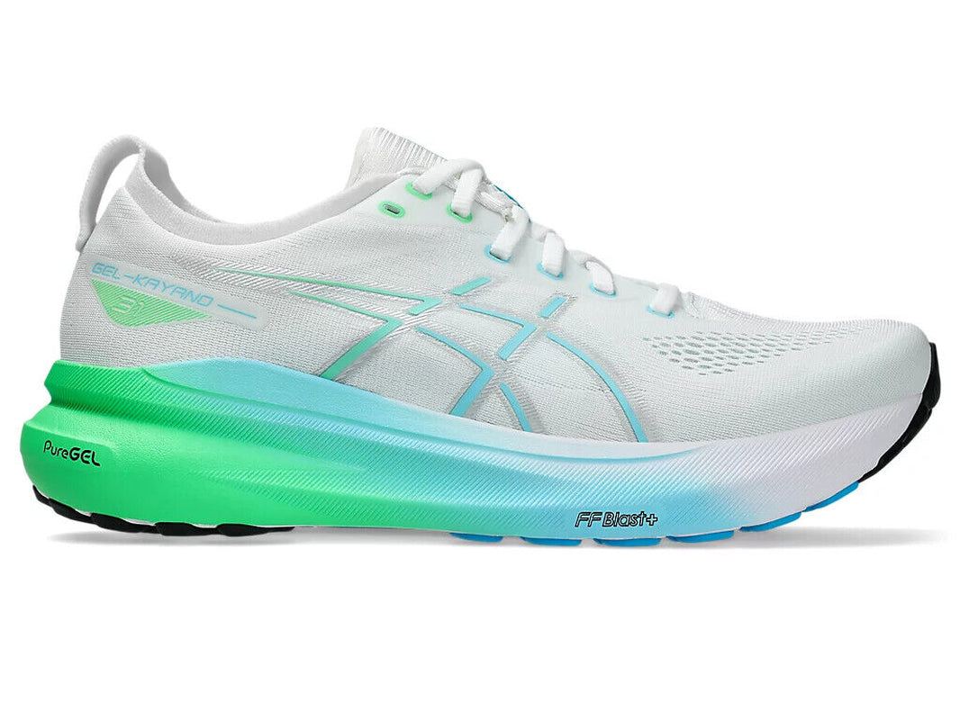 ASICS GEL-KAYANO 31 1011B867 100 White Bright Cyan Running Shoes