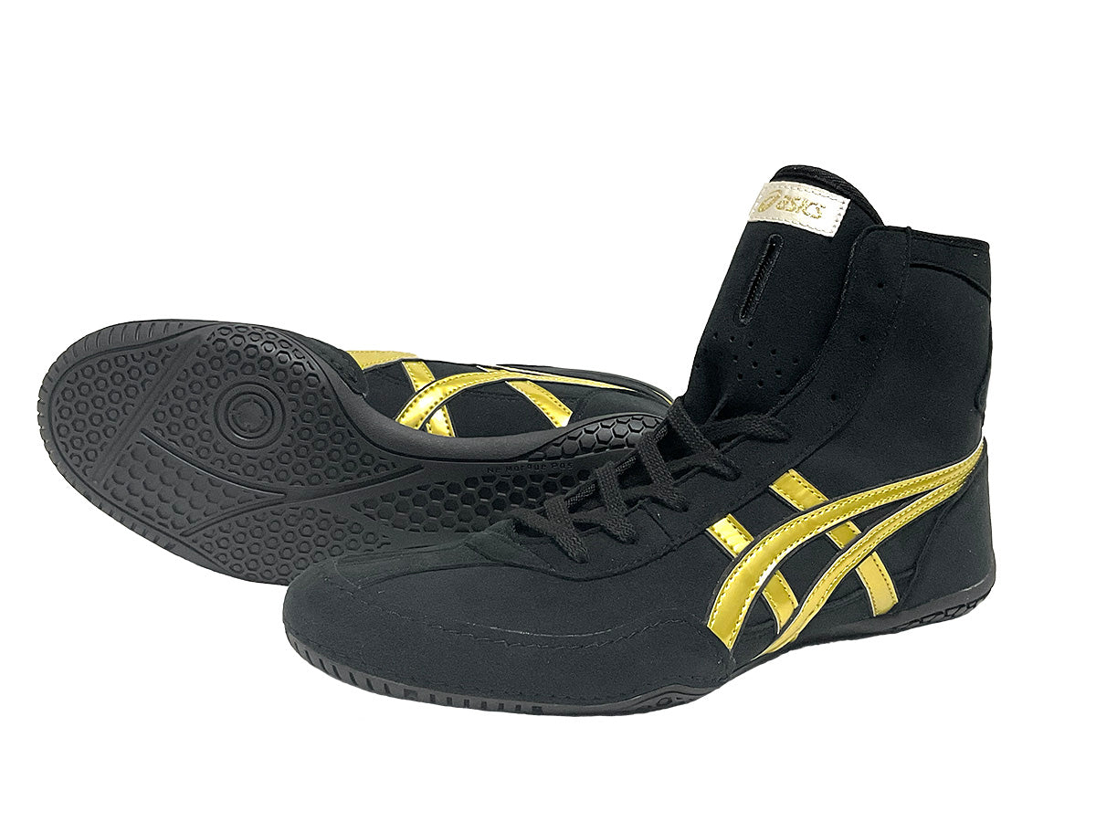 ASICS Wrestling Boxing Shoes 1083A001 EX-EO TWR900 Black Gold